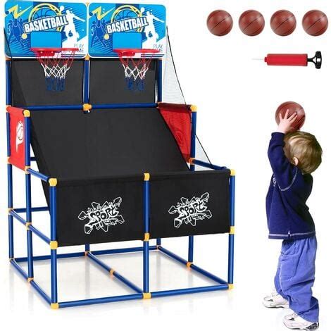 GOPLUS Jeu de Basketball Arcade électrique avec 2 Paniers 4 Ballons