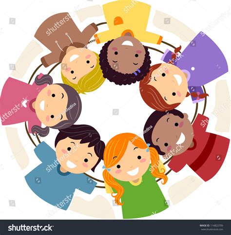 Illustration Of Kids Huddled Together In A Circle 114822709