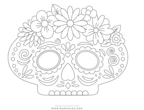 Sugar Skull Mask Template