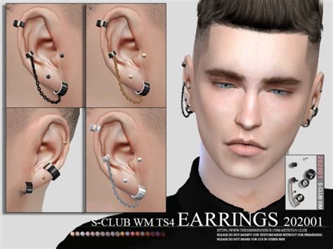 Sims Male Earrings Cc