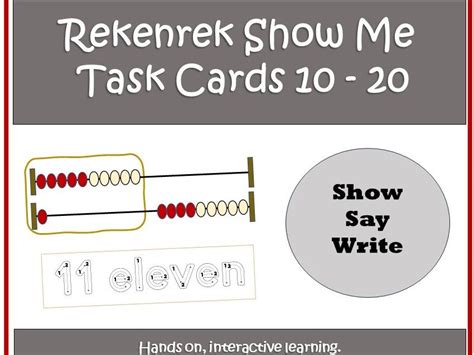 Rekenrek Show Say Write Numerals 10 To 20 Teaching Resources