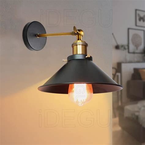 Idegu Lampe Murale Int Rieur Industrielle Noir Applique Murale R Tro En