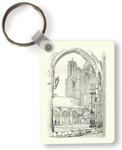 Sleutelhanger Een Vintage Tekening Van De Dom Van Utrecht Plastic