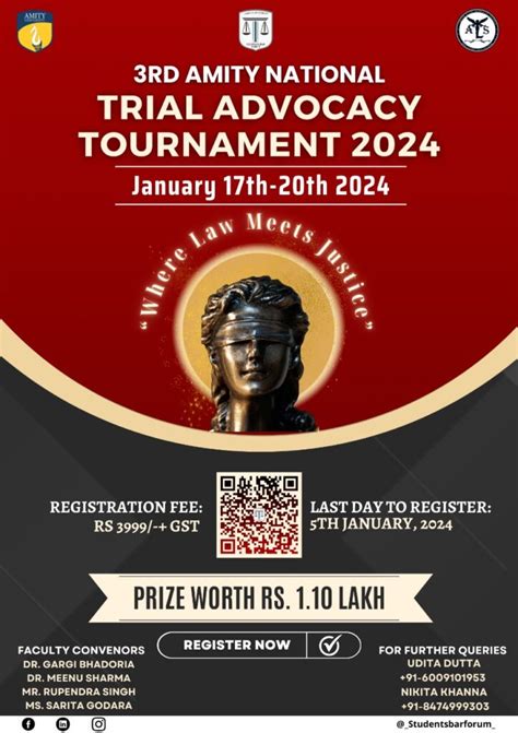 3rd National Trial Advocacy Tournament’ 2024 Organized By Amity ...