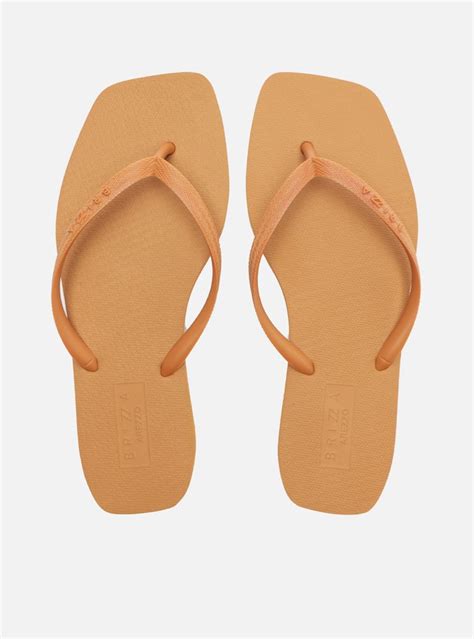 Chinelo De Dedo Laranja Ocre B Sico Square Brizza Arezzo