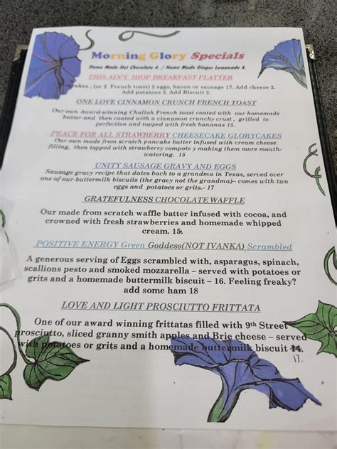 Morning Glory Diner Menu (update March 2025)