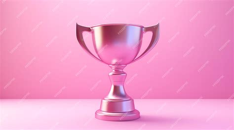 Premium Ai Image 3d Trophy Cup Icon On Pink Background 3d Render