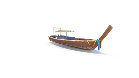 D Traditional Thai Longtail Boat Model Turbosquid