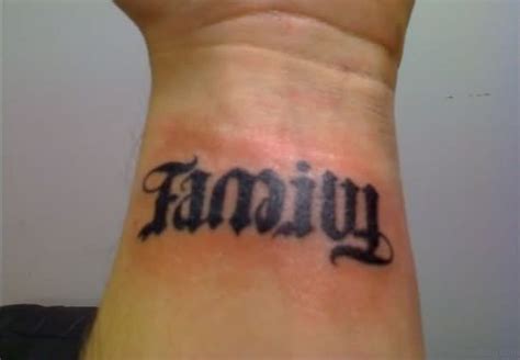 51 Pretty Family Wording Tattoos On Wrist - Tattoo Designs – TattoosBag.com