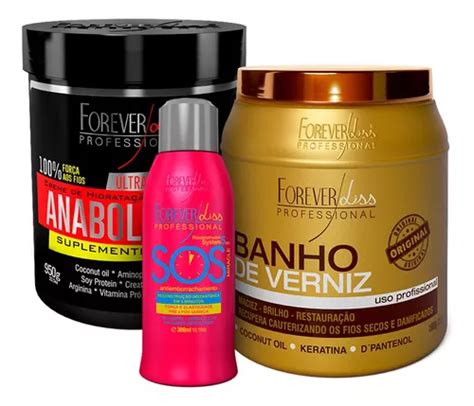 Kit Forever Liss Sos Banho Verniz 1kg Anabolizante 950g MercadoLivre