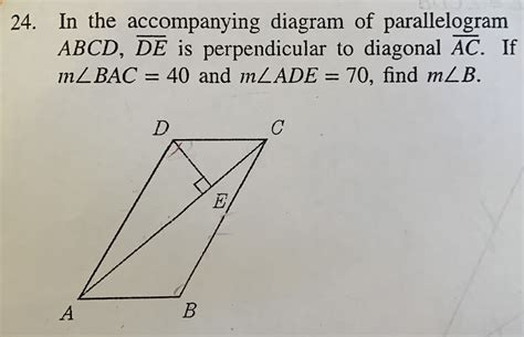 Solved 24 In The Accompanying Diagram Of Parallelogram ABCD Overline