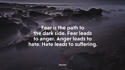 Fear Is The Path To The Dark Side Fear Leads To Anger Anger Leads To