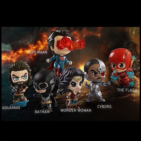 Hot Toys Justice League Cosbaby S Bobble Head Collectible Set 6 Pcs