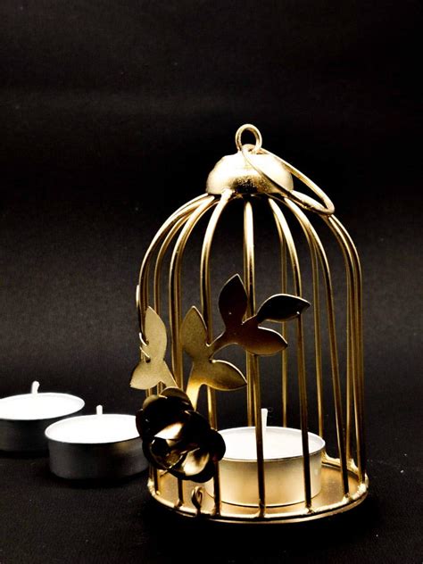 Buy Parin Divisha Golden Cage Metal Iron Bird Cage Tea Light Holder