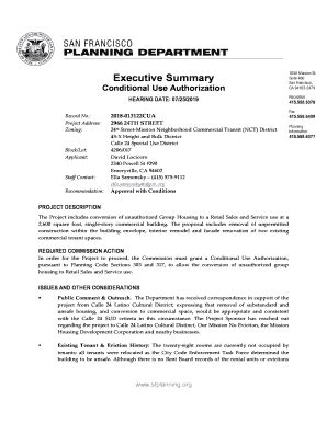 Fillable Online Commissions Sfplanning Conditional Use Authorization