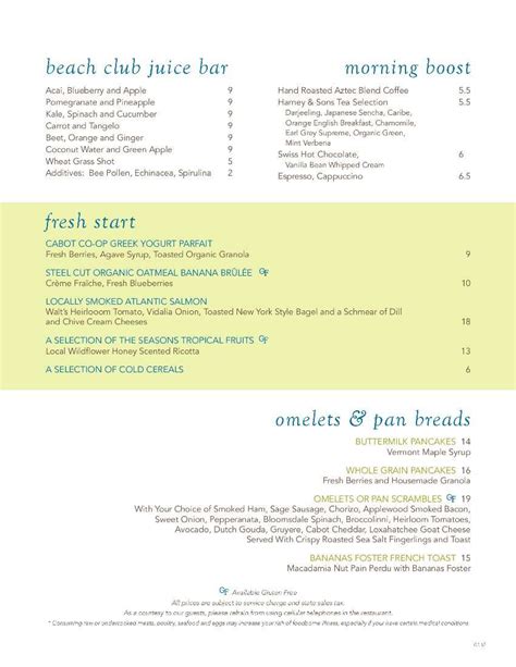 The Beach Club Restaurant Menu - Urbanspoon/Zomato