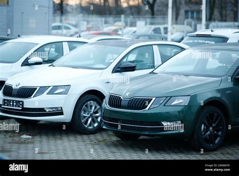 Skoda vehicles seen at a dealer Stock Photo - Alamy