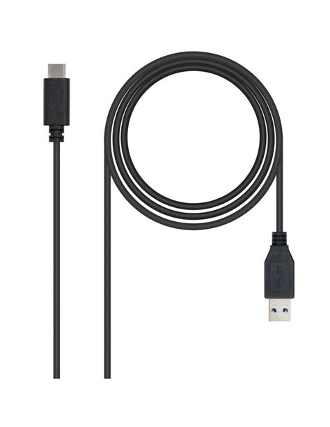 Cable Nanocable Conversor Usb 3 1 Gen2 A Usb Tipo C Macho Macho Negro 1m