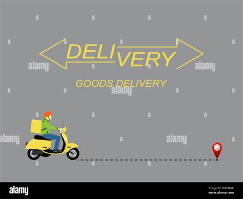 Delivery Of Goods Urgent Delivery By Courier Carrier On A Scooter And