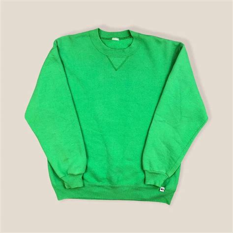 Vintage Vintage 90s Green Russell Athletic Crewneck Sweatshirt Grailed