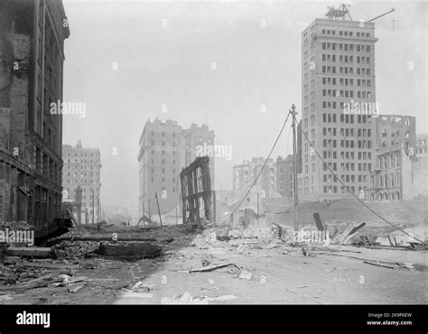 Edith Irvine The Skeleton Of Montgomery Street After San Francisco