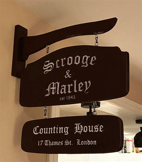 Scrooge & Marley Sign A Christmas Carol Double Sided Wood Bracket - Etsy