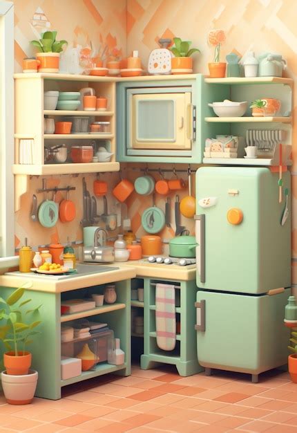 Premium Ai Image Image Of A Small Kitchen Low Poly