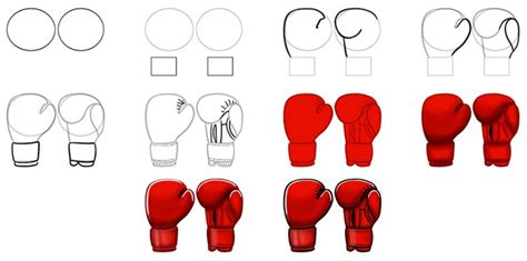 How to Draw Boxing Gloves - Learn to Draw Striking Boxing Gloves