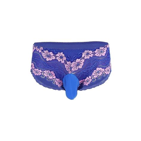 Chictry Mutandine Da Uomo In Pizzo Trasparente Perizoma Aperto Lingeria Sexy Hot Tanga Thong