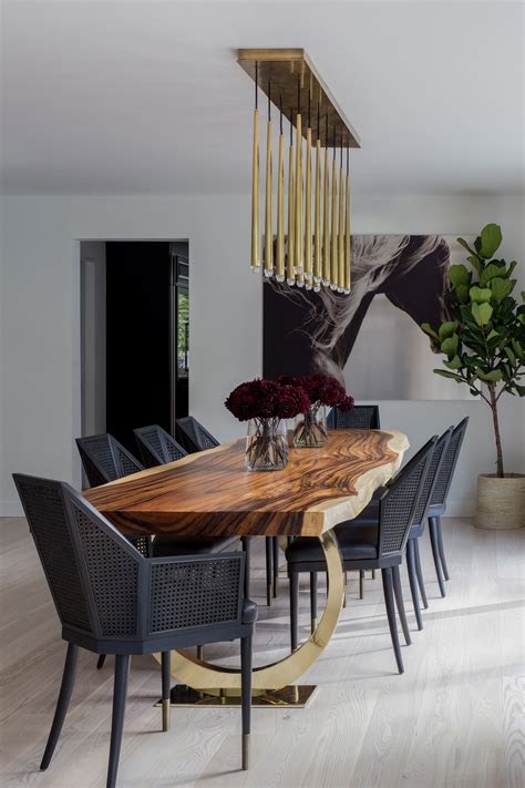 Modern Organic Dining Room With Custom Live Edge Table By Abaca