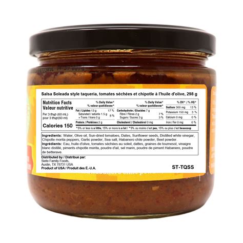 Siete Taqueria Style Salsa Sundried Tomatoes Chipotle At Naturamarket