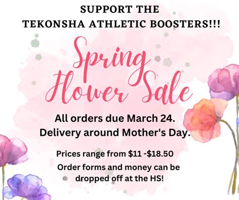 Spring Flower Sale Tekonsha Community Schools