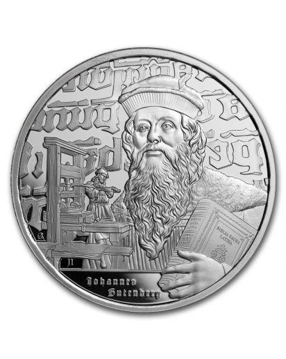 Niue Icons Of Inspiration Johannes Gutenberg Silber Oz Pp Wert