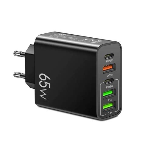 Сетевое зарядное устройство PD 65W, 3.0 USB, Type-C PD, блок зарядки ...