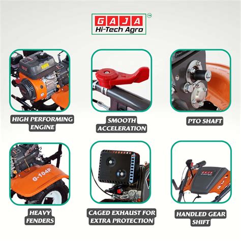 Gaja 104P 7HP Petrol Gear Drive Gaja Hi Tech Agro Products