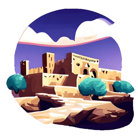 Jericho Bible Ancient City Cartoon Illustration Creative Fabrica