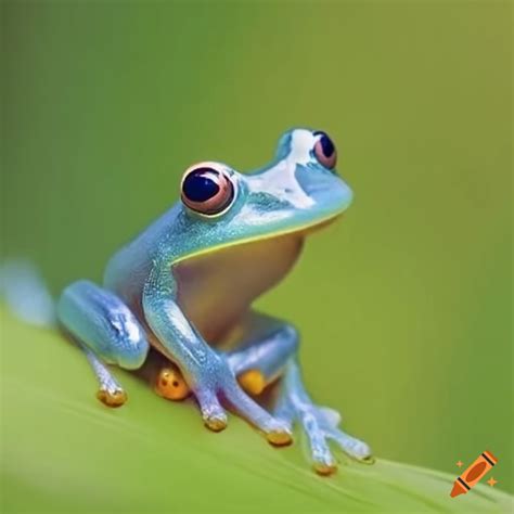 Glass Frog Sitting On A Leaf On Craiyon