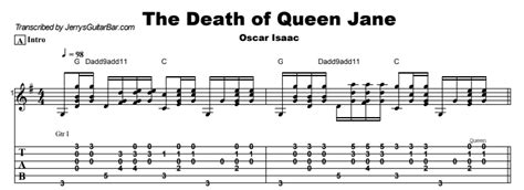 Oscar Isaac - The Death of Queen Jane | Guitar Lesson, Tab & Chords | JGB