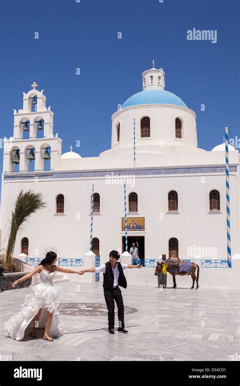 Wedding In Main Square Outside Church Of Panagia Of Platsani Oia