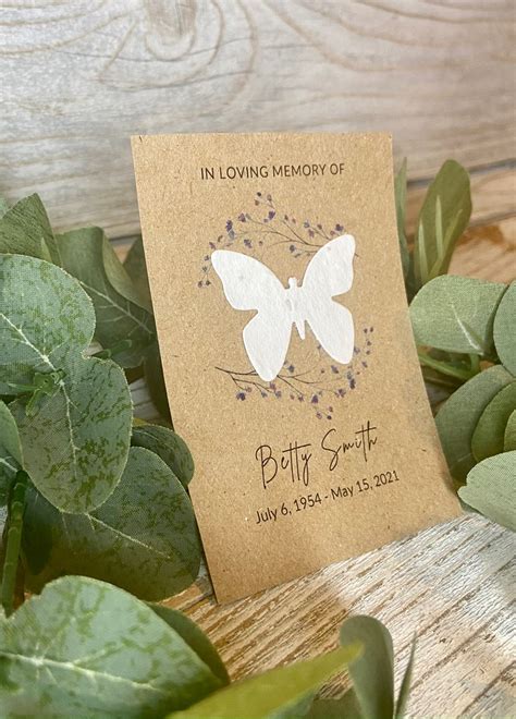 In Loving Memory Seed Paper Memorial Card Sympathy Seed Etsy