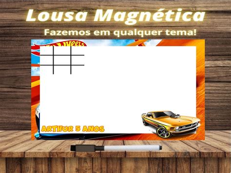 Lousa Magnética Jogo da Velha Hot Wheels Embalagem Elo