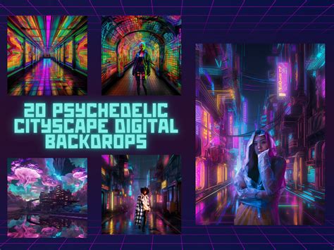 Cyberpunk Digital Backgrounds 20 Psychedelic Cityscape Digital ...