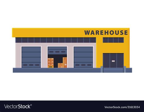 Modern warehouse building industrial construction Vector Image