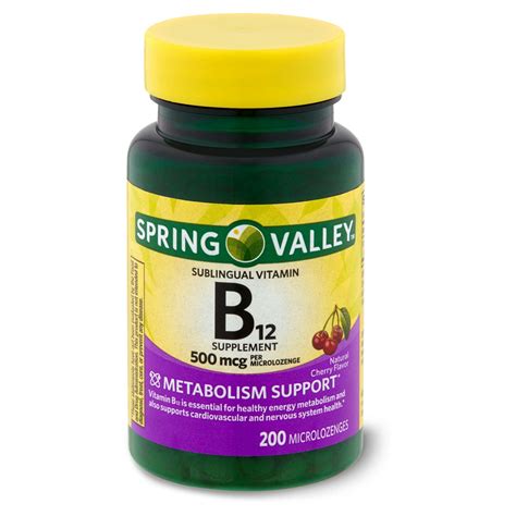 Spring Valley Vitamin B12 Microlozenges Vitamin Supplement 500 Mcg 200 Co