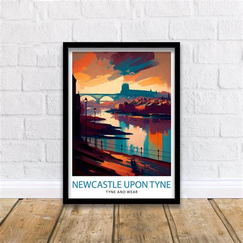 Newcastle Upon Tyne Travel Print Newcastle Wall Decor Newcastle Poster