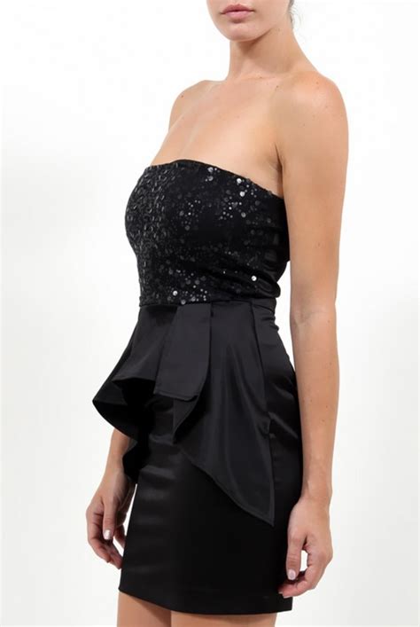 Black Sequin Peplum Dress On Storenvy