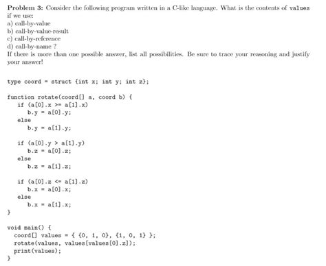 Problem 3 Consider The Following Program Written In Chegg