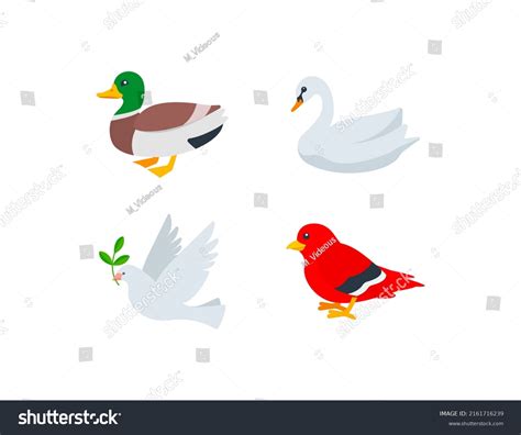 Birds Vector Emoji Set Illustrations Bird Stock Vector (Royalty Free ...