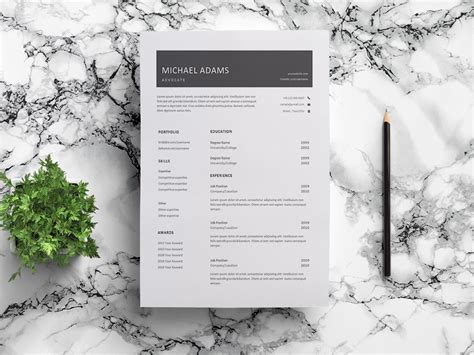 Free Advocate Resume Template with Example for Job Seeker