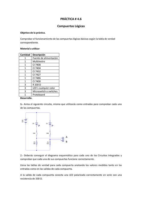 Prac Practica Guiada Prctica Compuertas L Gicas Objetivo De